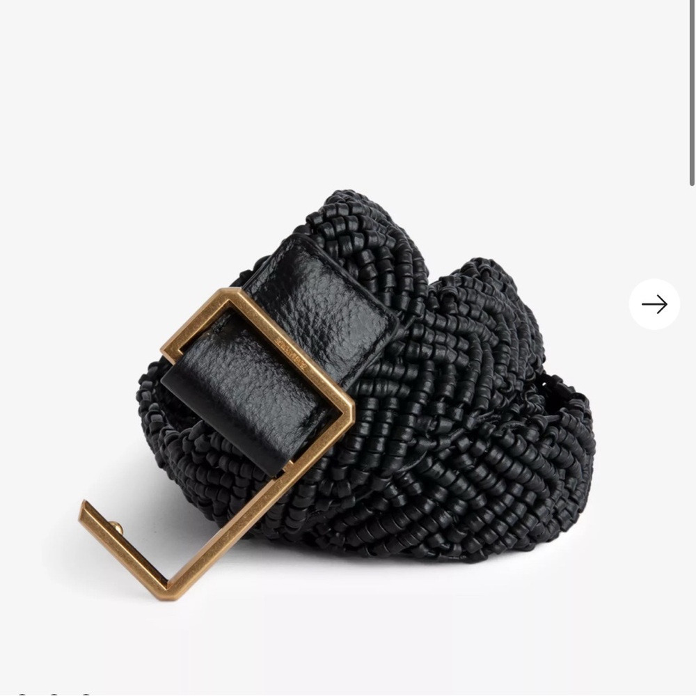 Zadig & Voltaire La Cecilia Obsession Belt Noir OS Braided leather C Buckle